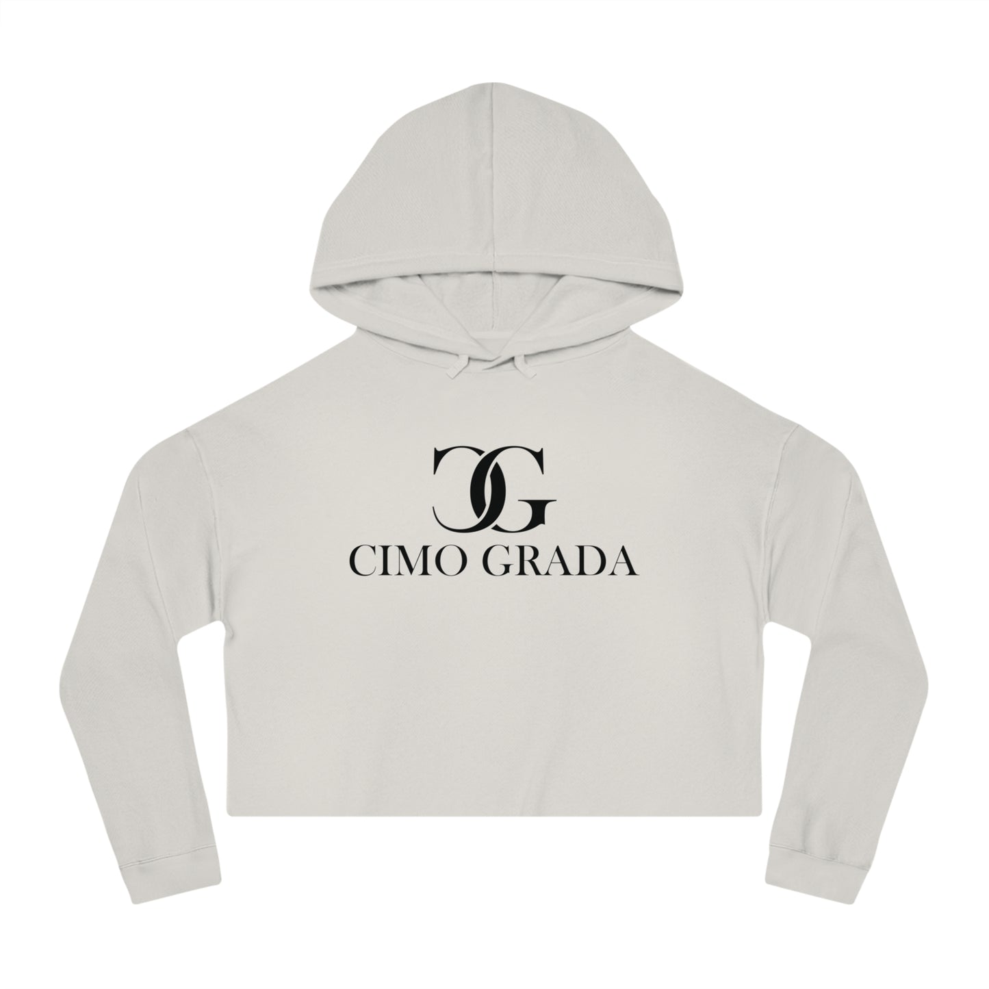 Chic Women’s Cropped Hoodie with Cimo Grada Design, Casual Fashion, Streetwear, Gift for Her, Trendy Outfit