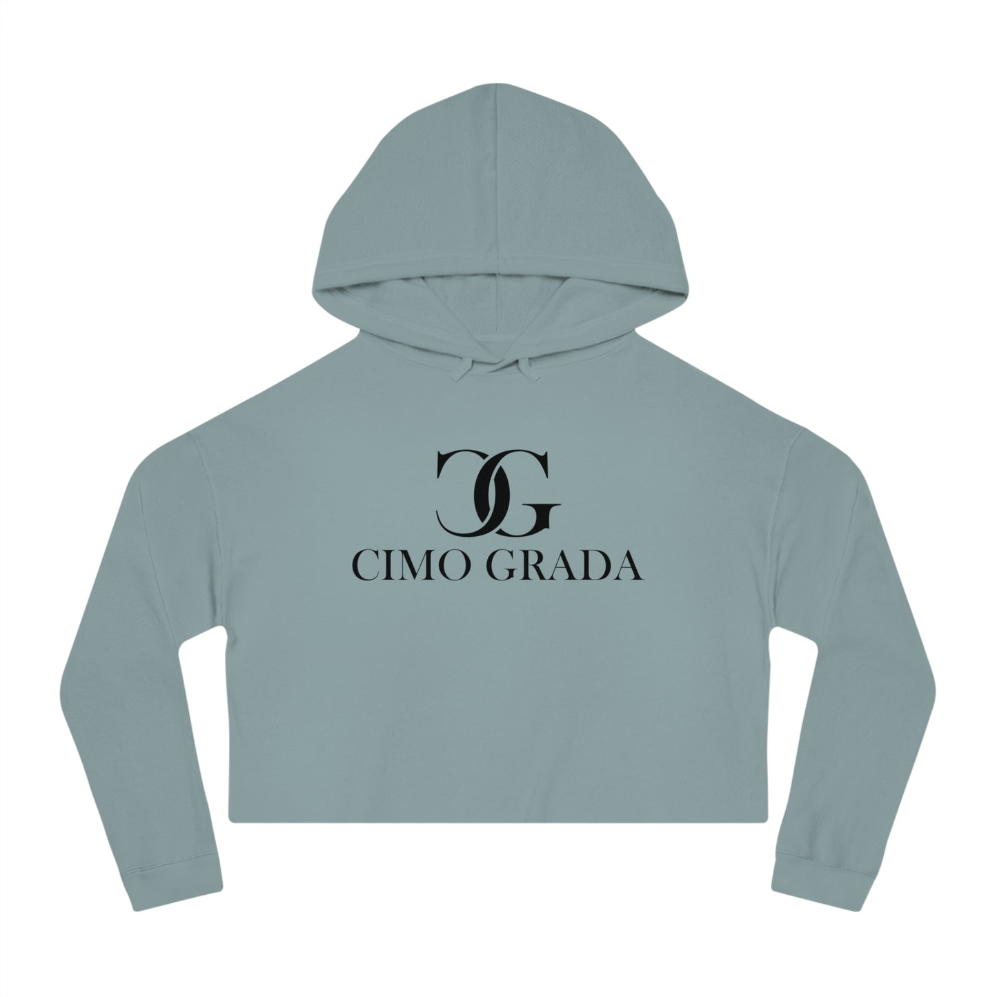 Chic Women’s Cropped Hoodie with Cimo Grada Design, Casual Fashion, Streetwear, Gift for Her, Trendy Outfit