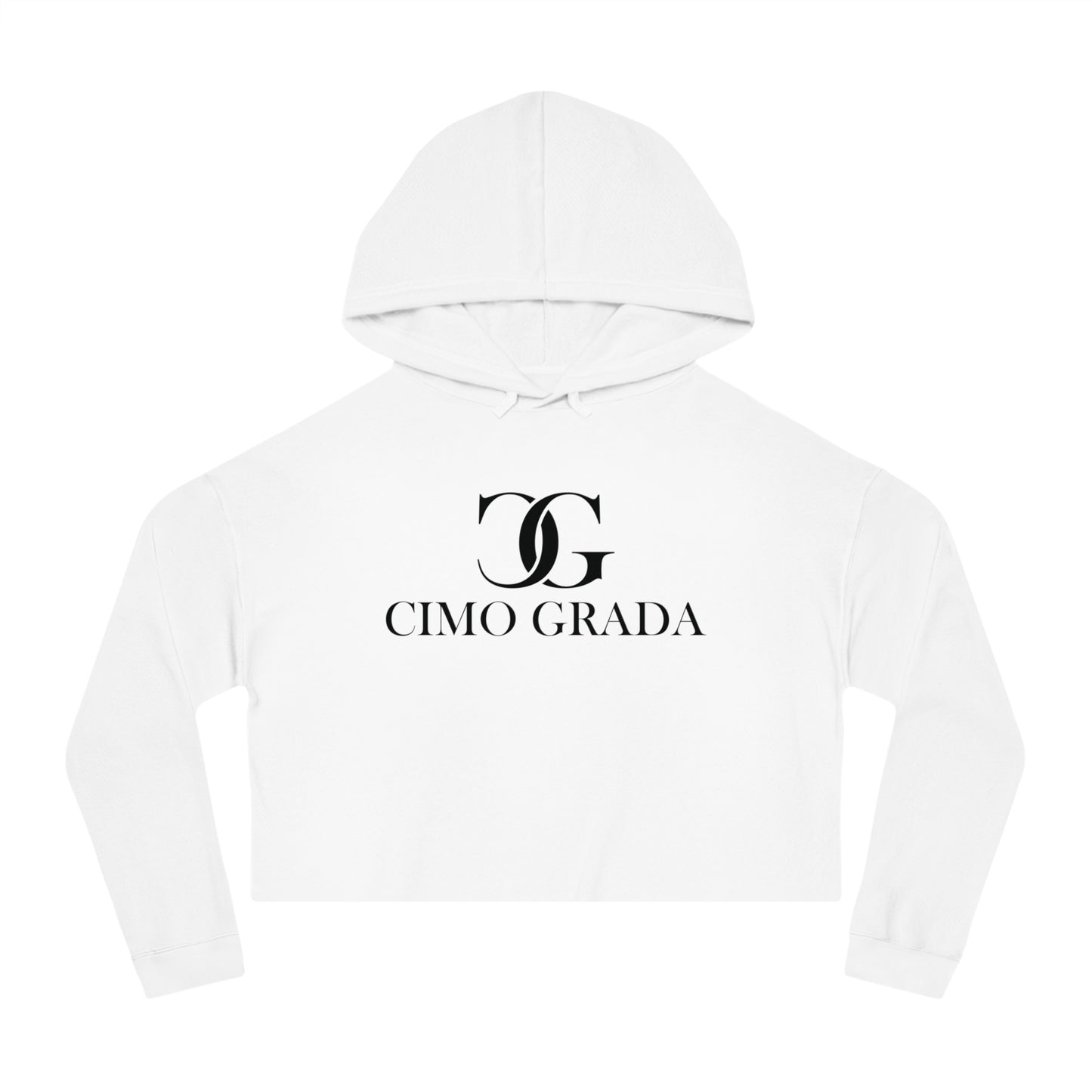 Chic Women’s Cropped Hoodie with Cimo Grada Design, Casual Fashion, Streetwear, Gift for Her, Trendy Outfit